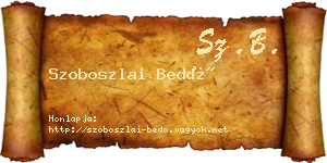 Szoboszlai Bedő névjegykártya